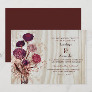 Modern Rustic Light Wood Wedding Invitation