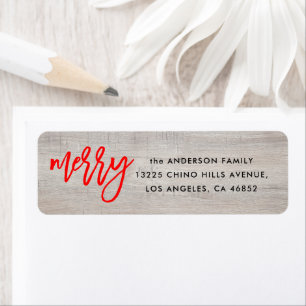 Modern Rustic Merry Christmas Family Home Address