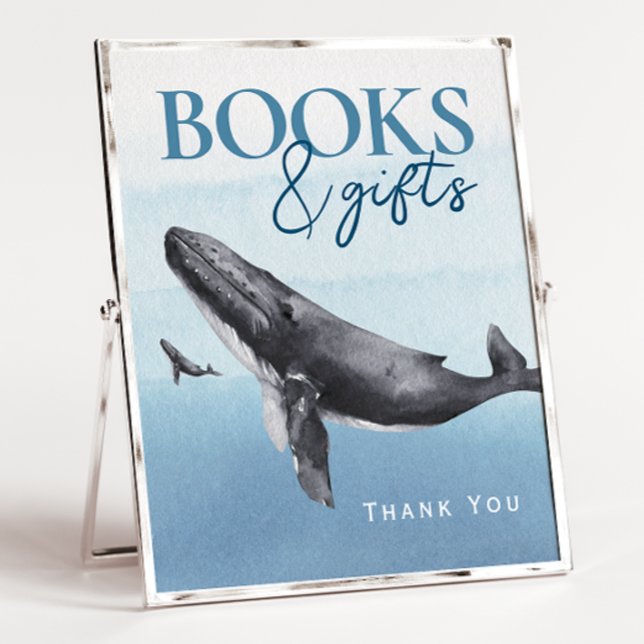 Modern Rustic Ocean Baby Shower Books and Gifts Poster (Creator Uploaded)