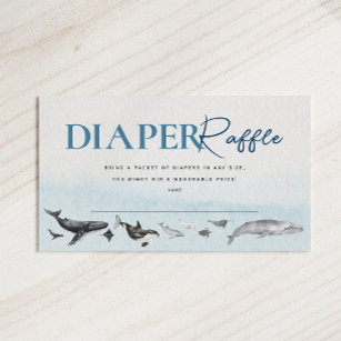 Modern Rustic Ocean Baby Shower Diaper Raffle Enclosure Card