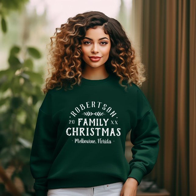 Modern Rustic Personalised Family Christmas Logo Sweatshirt (Creator Uploaded)