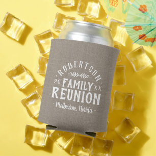 Modern Rustic Personalised Family Reunion Can Cooler