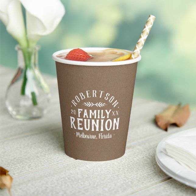 Modern Rustic Personalised Family Reunion Paper Cups (Insitu)