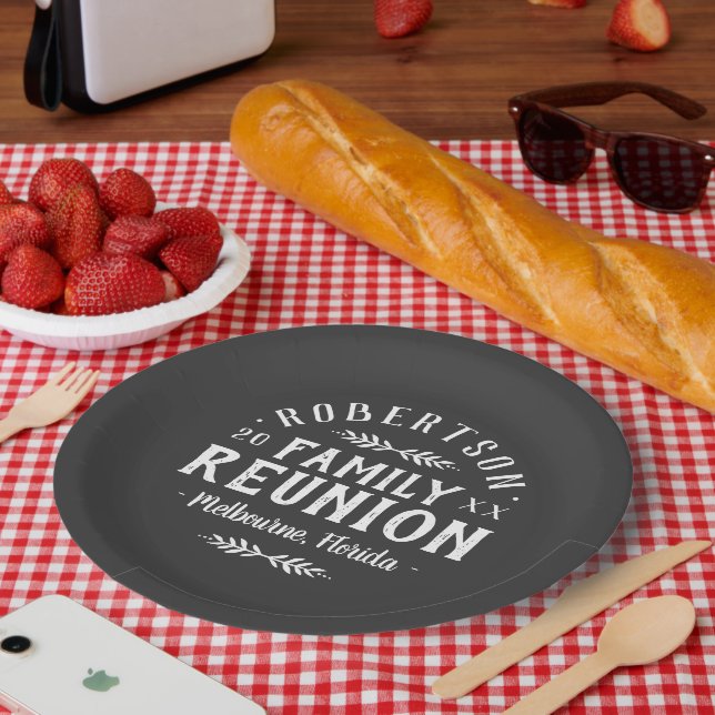 Modern Rustic Personalised Family Reunion Paper Plate (Picnic)
