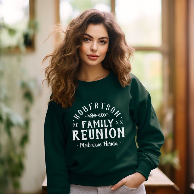 Modern Rustic Personalised Family Reunion Sweatshirt (Creator Uploaded)