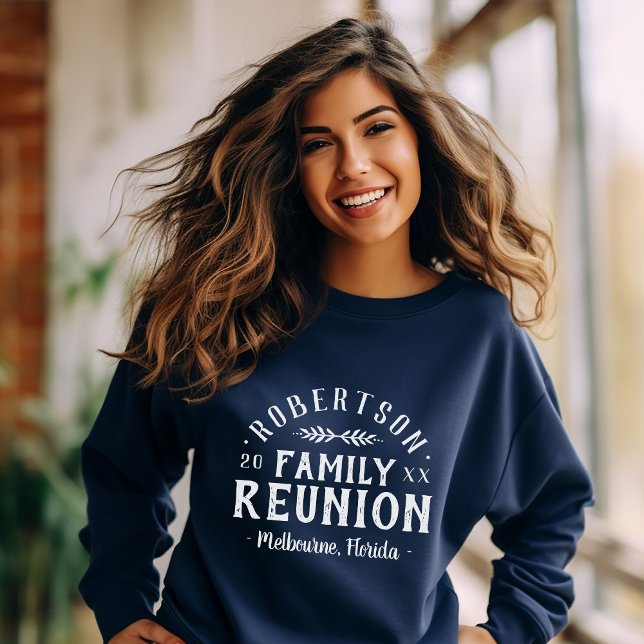 Modern Rustic Personalised Family Reunion Sweatshirt (Creator Uploaded)