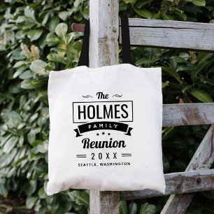 Modern Rustic Personalised Family Reunion Tote Bag