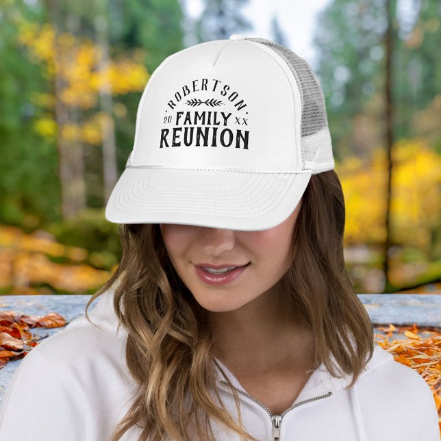 Modern Rustic Personalised Family Reunion Trucker Hat (Creator Uploaded)
