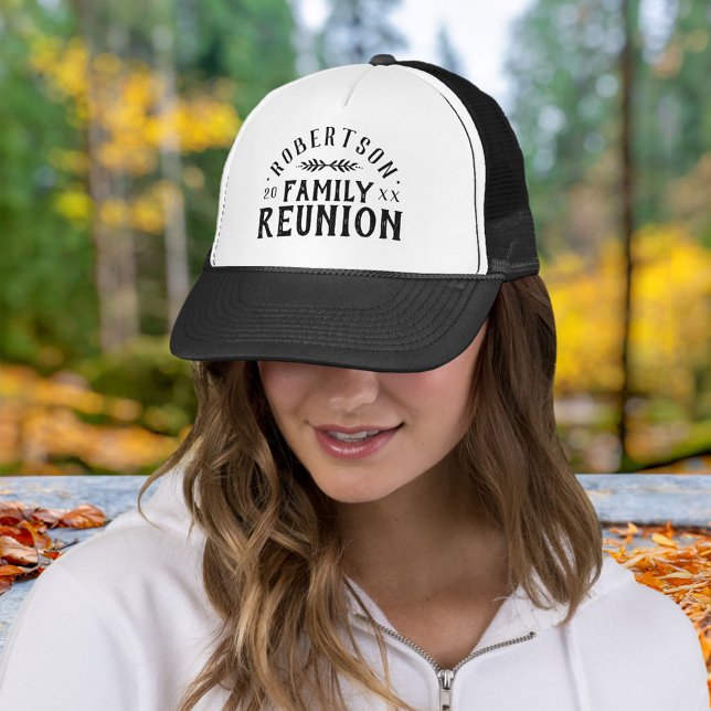 Modern Rustic Personalised Family Reunion Trucker Hat (Creator Uploaded)