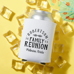 Modern Rustic Personalised Family Reunion   White Can Cooler