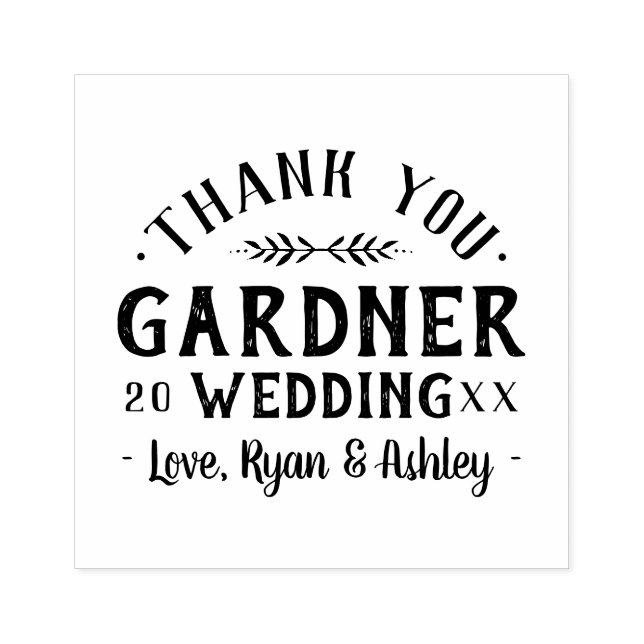 Modern Rustic Personalised Wedding Favour Stamp (Imprint)