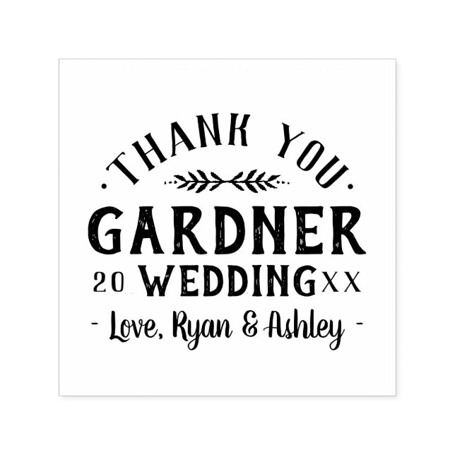 Modern Rustic Personalised Wedding Favour Stamp (Design)
