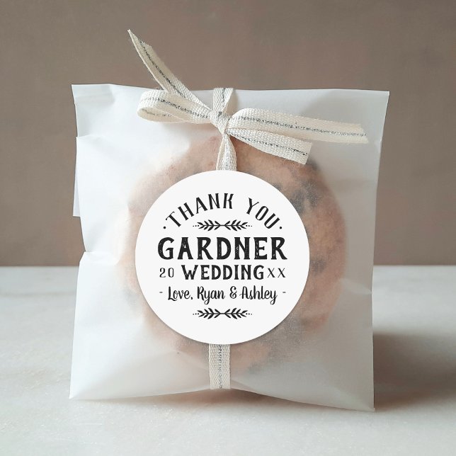 Modern Rustic Personalised Wedding Favour Stickers (Creator Uploaded)