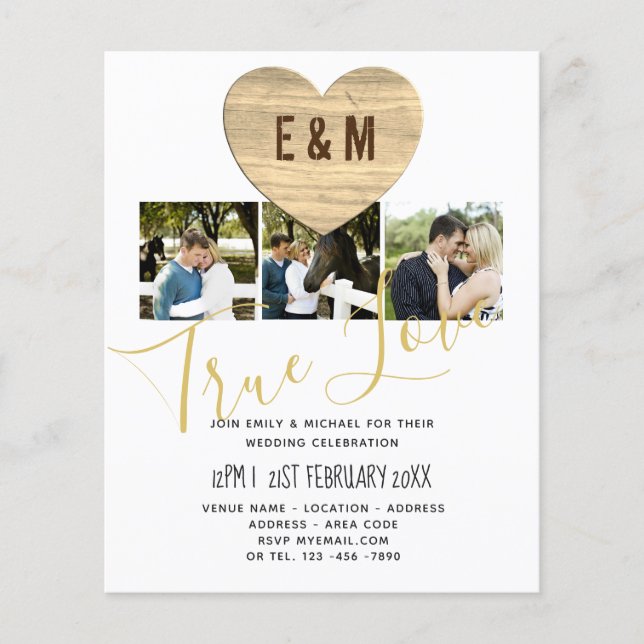 Modern Rustic Photo Collage Wedding Invitations (Front)