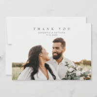 Modern Rustic Photo Engagement Thank You Card 