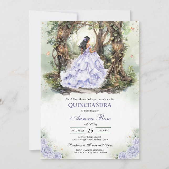Modern Rustic Quinceanera Invitation (Front)