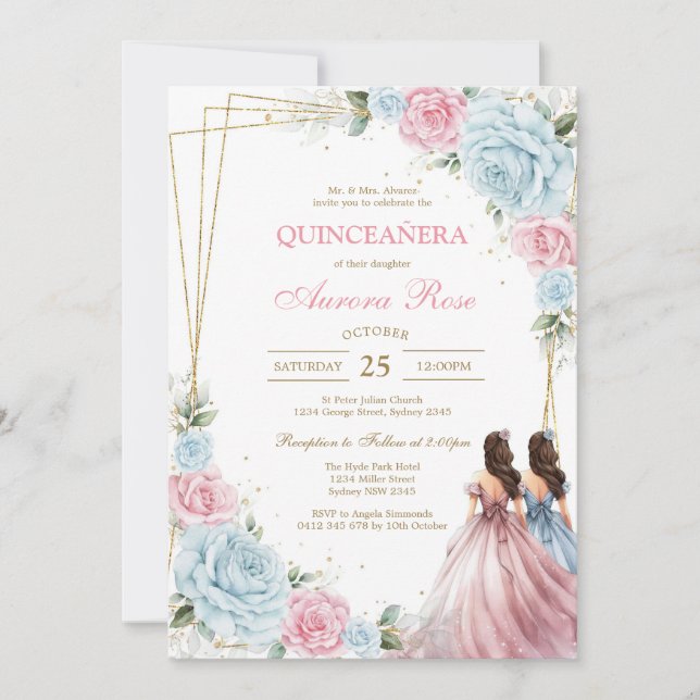 Modern Rustic Quinceanera Invitation (Front)
