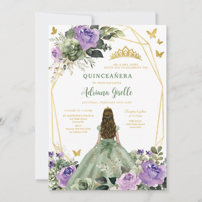Modern Rustic Quinceanera Invitation (Front)