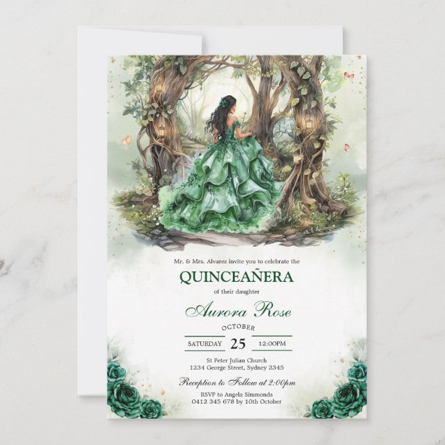 Modern Rustic Quinceanera Invitation (Front)