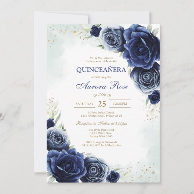 Modern Rustic Quinceanera Invitation (Front)