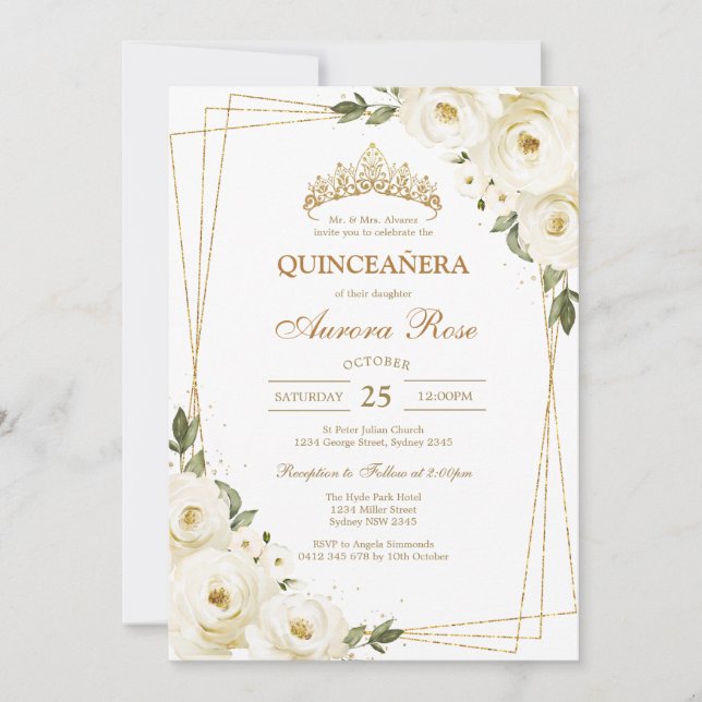 Modern Rustic Quinceanera Invitation (Front)