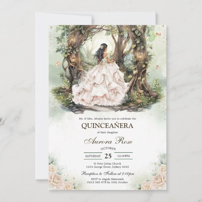 Modern Rustic Quinceanera Invitation (Front)