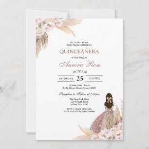 Modern Rustic Quinceanera Invitation