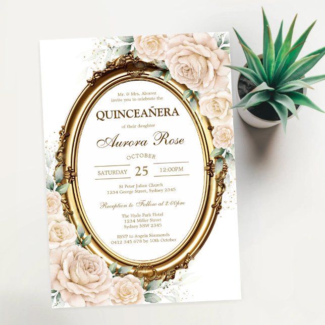 Modern Rustic Quinceanera Invitation (Creator Uploaded)