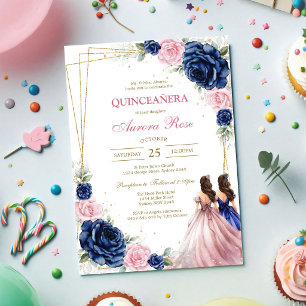 Modern Rustic Quinceanera Invitation