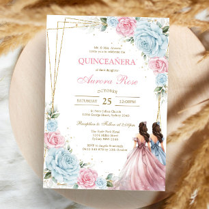 Modern Rustic Quinceanera Invitation