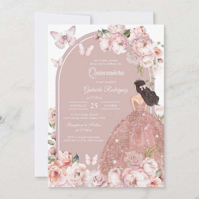 Modern Rustic Quinceanera Invitation (Front)