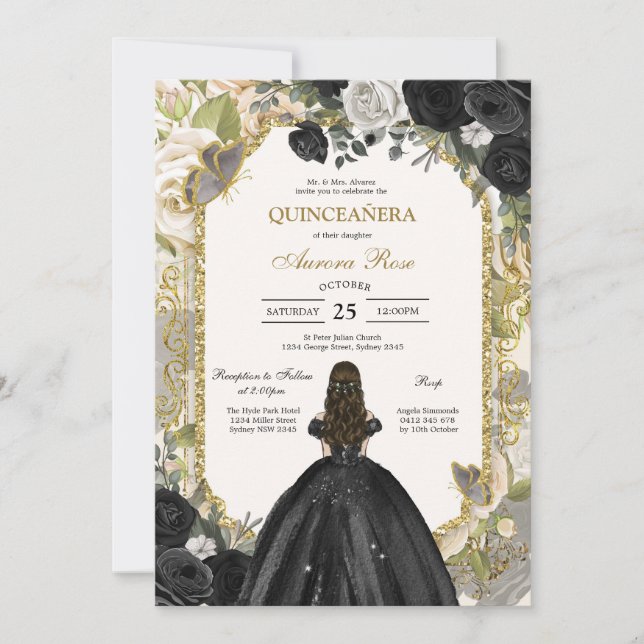 Modern Rustic Quinceanera Invitation (Front)