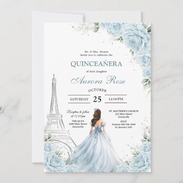 Modern Rustic Quinceanera Invitation (Front)