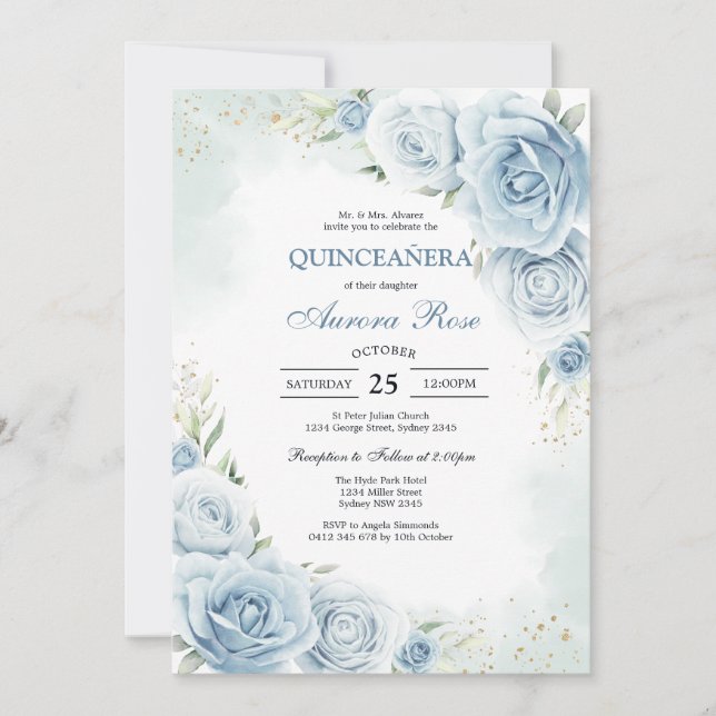 Modern Rustic Quinceanera Invitation (Front)