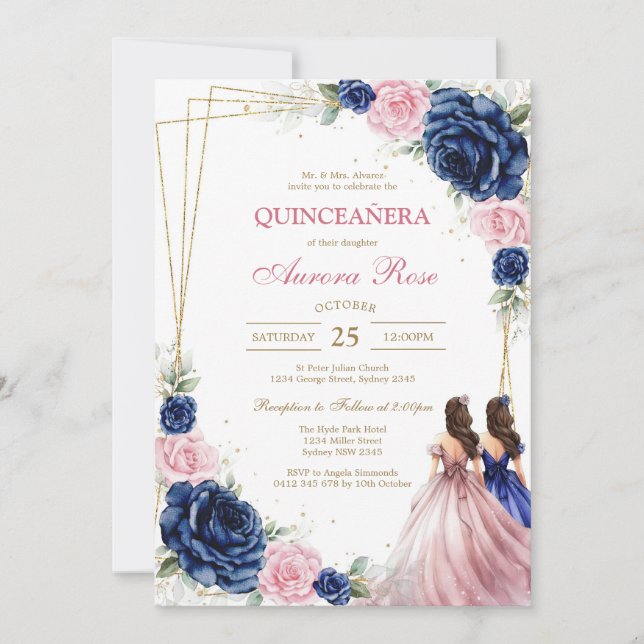 Modern Rustic Quinceanera Invitation (Front)