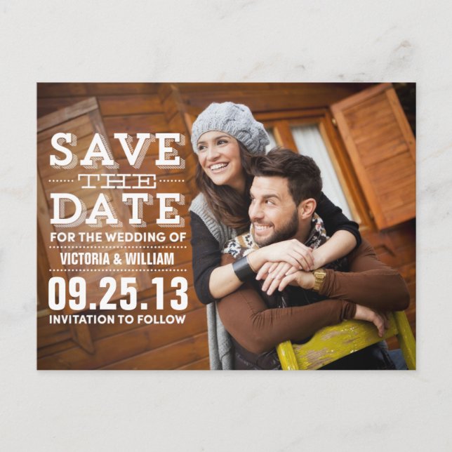 MODERN RUSTIC | SAVE THE DATE ANNOUNCEMENT POSTCARD (Front)