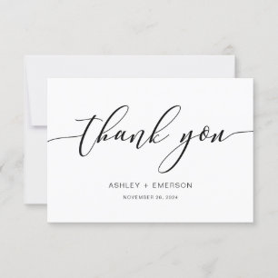Modern Rustic Script Calligraphy Thank You Card