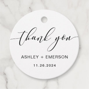 Modern Rustic Script Calligraphy Wedding Favour Ta Tags