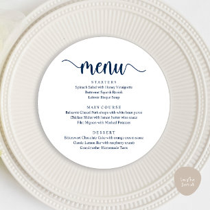 Modern Rustic Script, Wedding Elopement Dinner Menu