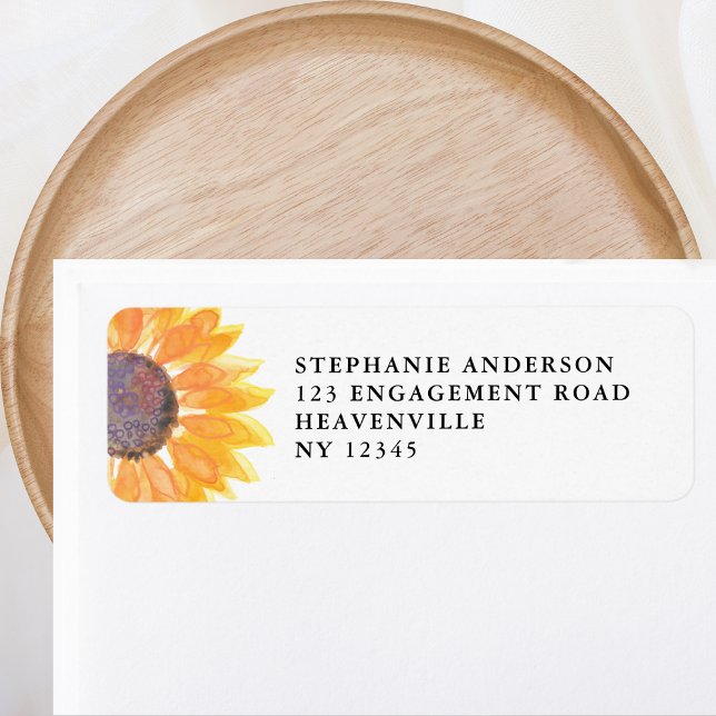 Modern Rustic Sunflower Wedding Return address (Creator Uploaded)