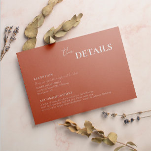 Modern Rustic Terracotta Script Typography Wedding Enclosure Card