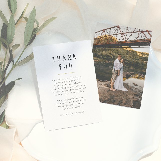Modern Rustic Type Wedding Photo Thank You (Creator Uploaded)