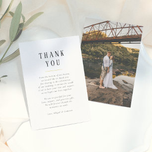 Modern Rustic Type Wedding Photo Thank You Card