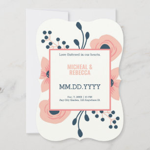 Modern rustic wedding announcement