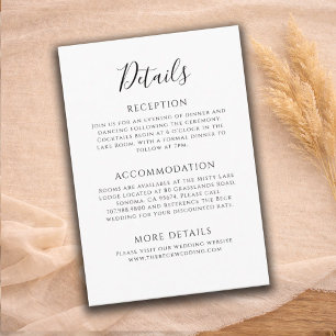 Modern Rustic Wedding Details Enclosure Card