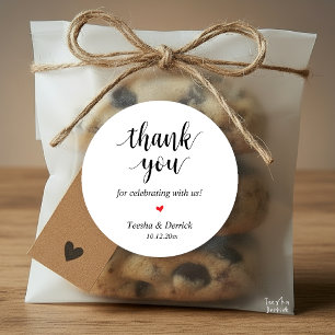 Modern Rustic Wedding Dinner Thank You Gifts  Classic Round Sticker