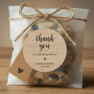 Modern Rustic Wedding Dinner Thank You Gifts  Classic Round Sticker