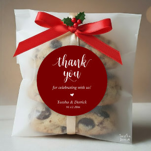 Modern Rustic Wedding Dinner Thank You Gifts  Classic Round Sticker