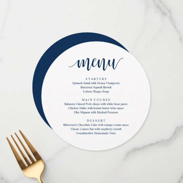 Modern Rustic, Wedding Elopement Reception Dinner  Menu (Front/Back In Situ)
