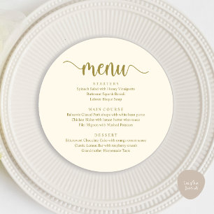 Modern Rustic, Wedding Elopement Round Dinner Menu